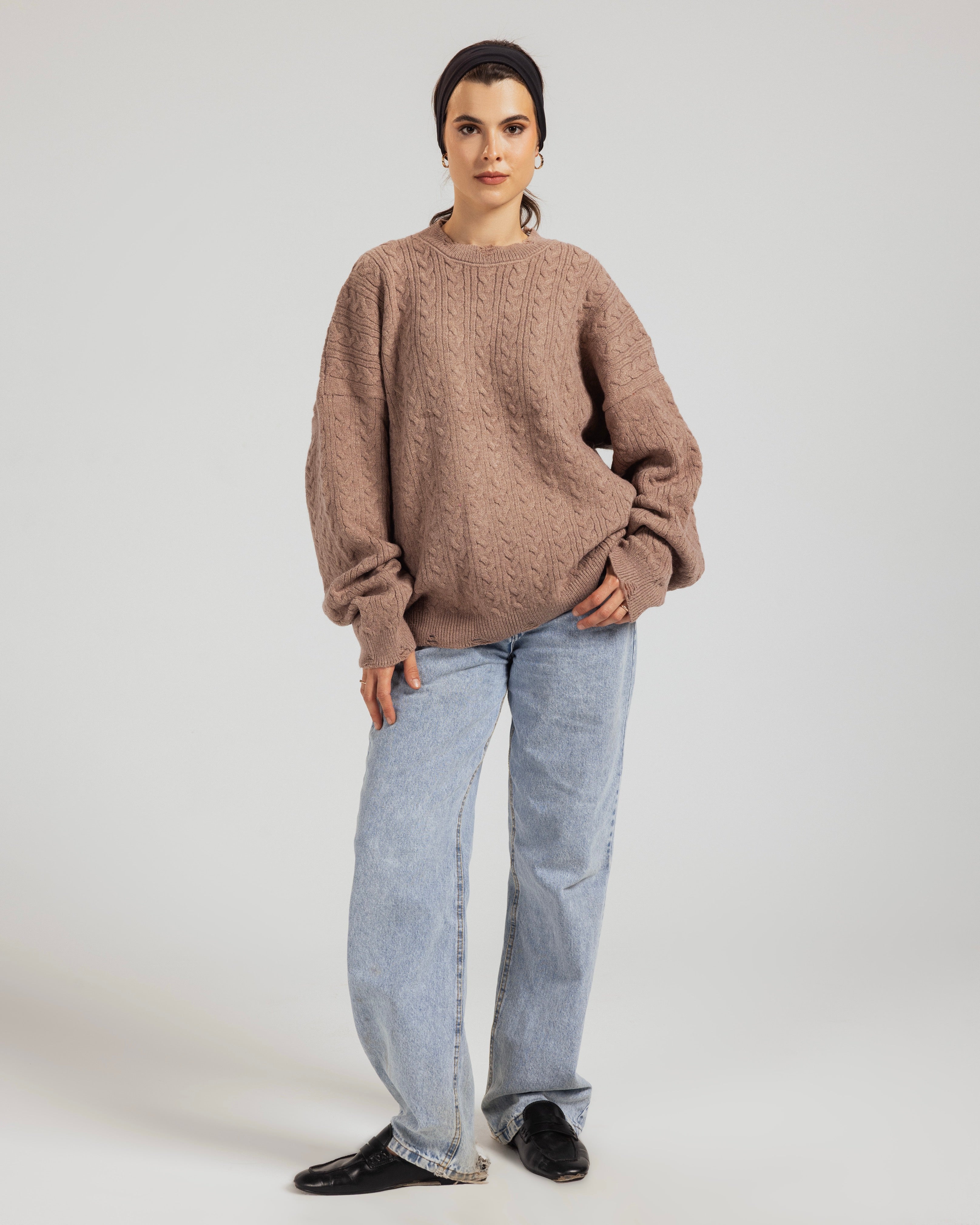 Oversized Textured Knit Sweater